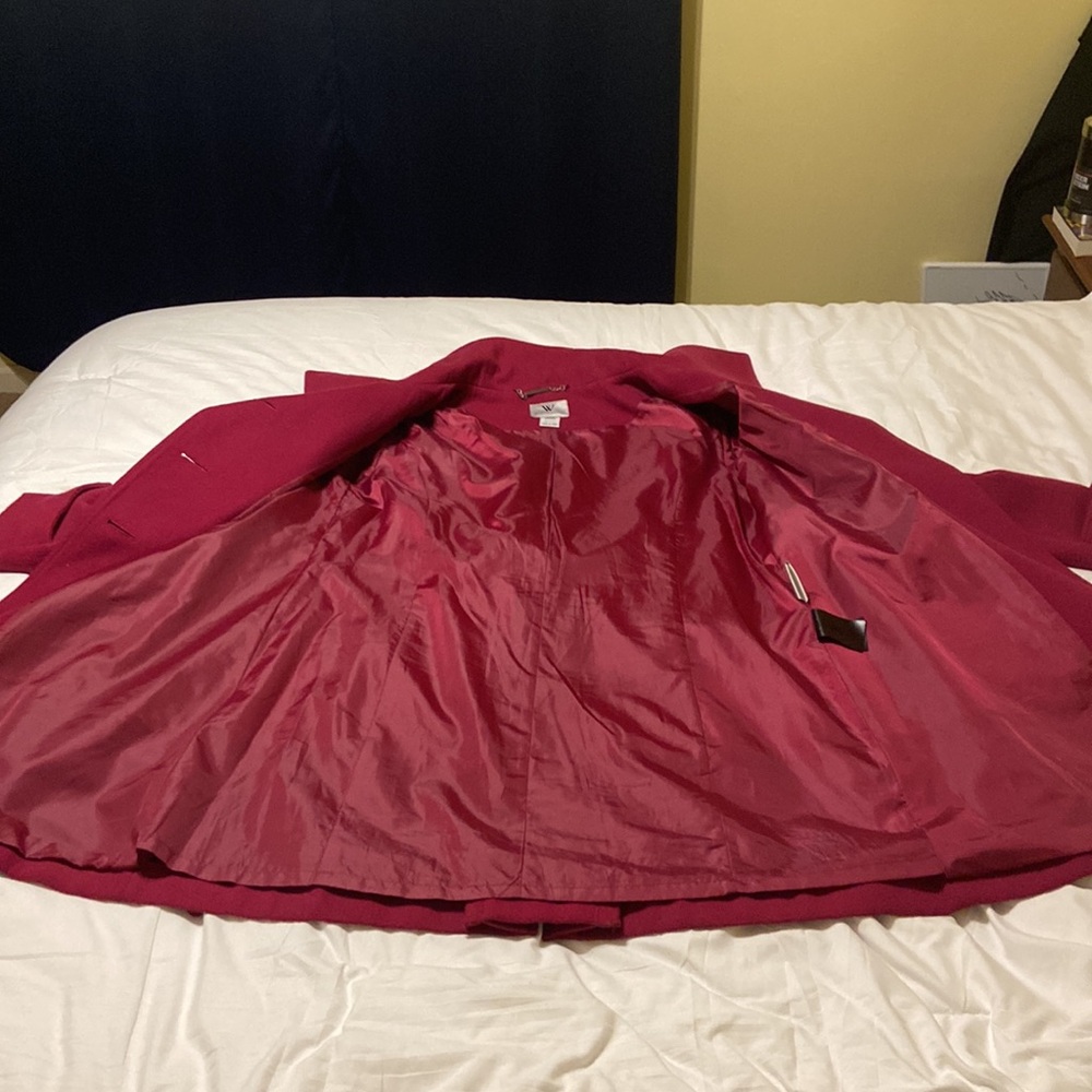 Worthington Fuchsia Peacoat Black Buttons and Tye Waist Size M GORGEOUS! EUC!!! - Picture 13 of 16